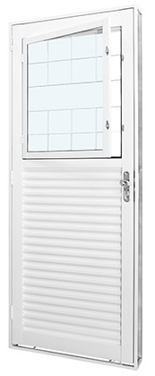 Porta Postigo 83x215 Quadriculada Branca R12