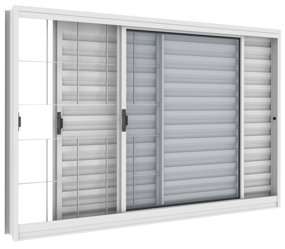 Janela Veneziana 150x100 Quadriculada Branca R12